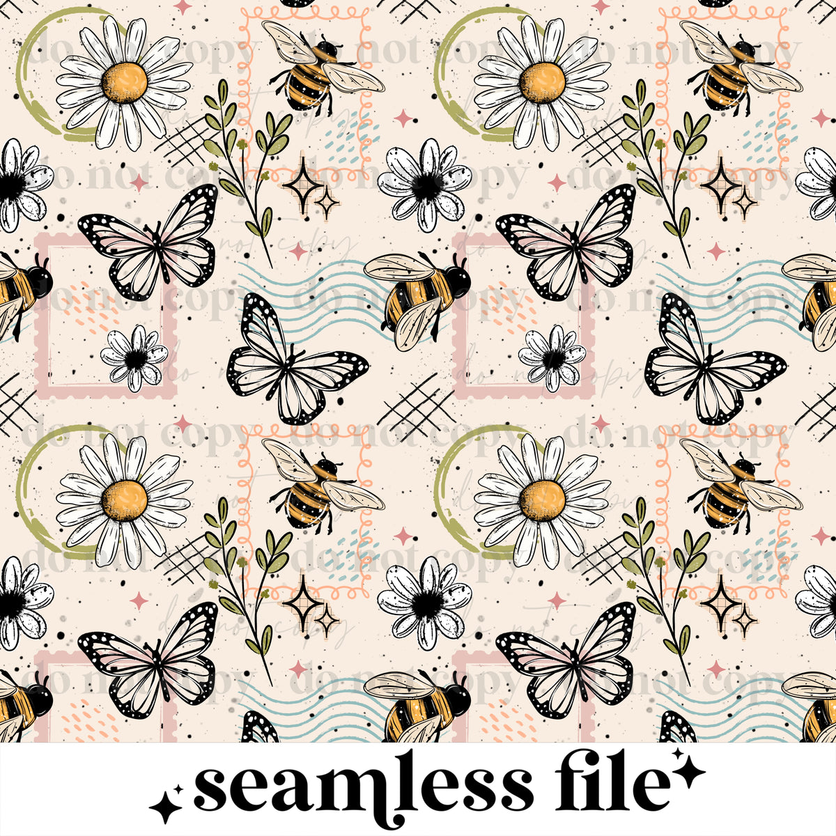 Bee butterfly Seamless