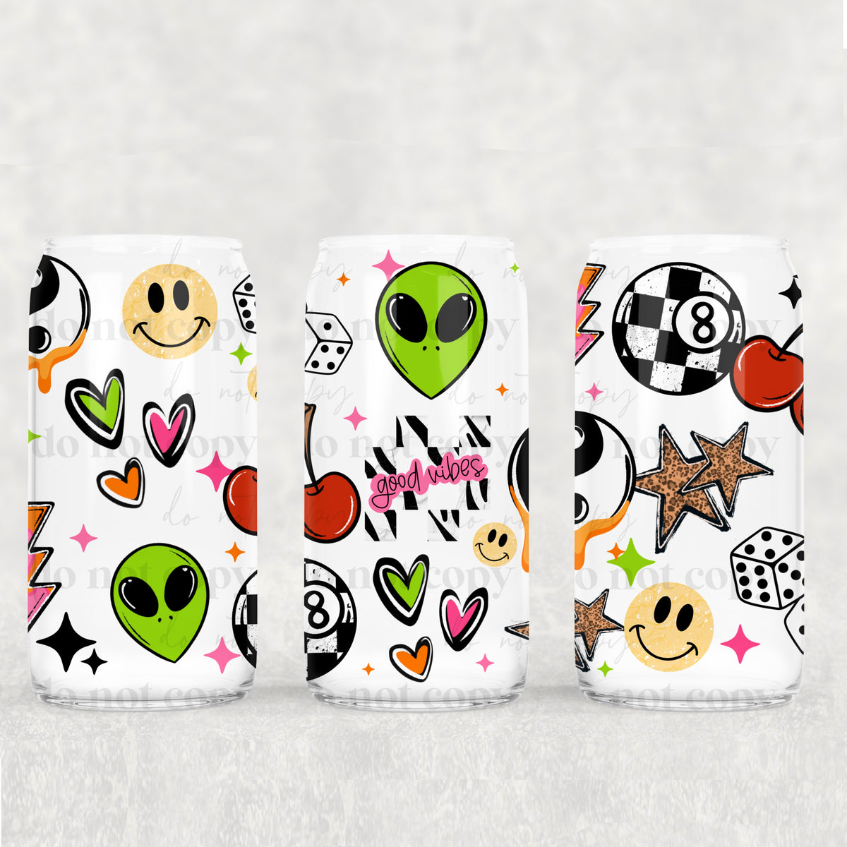 Good Vibes collage 16oz Glass Wrap