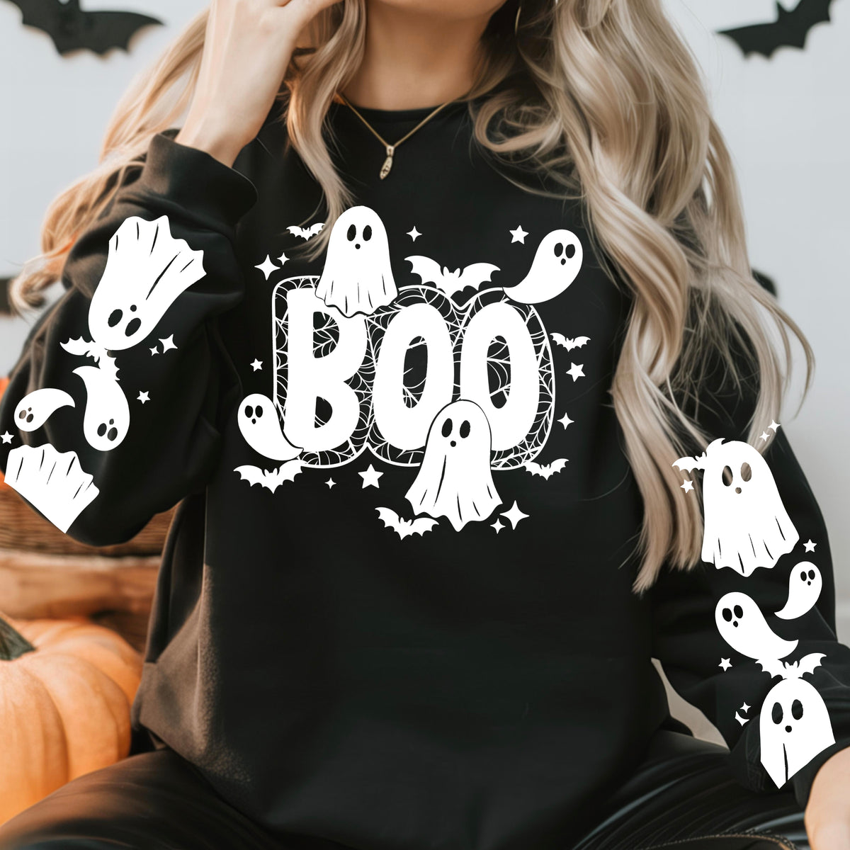 Boo Ghost single color w/ Sleeves PNG