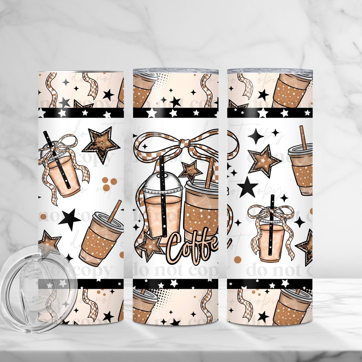 Coffee Bow Tumbler Wrap