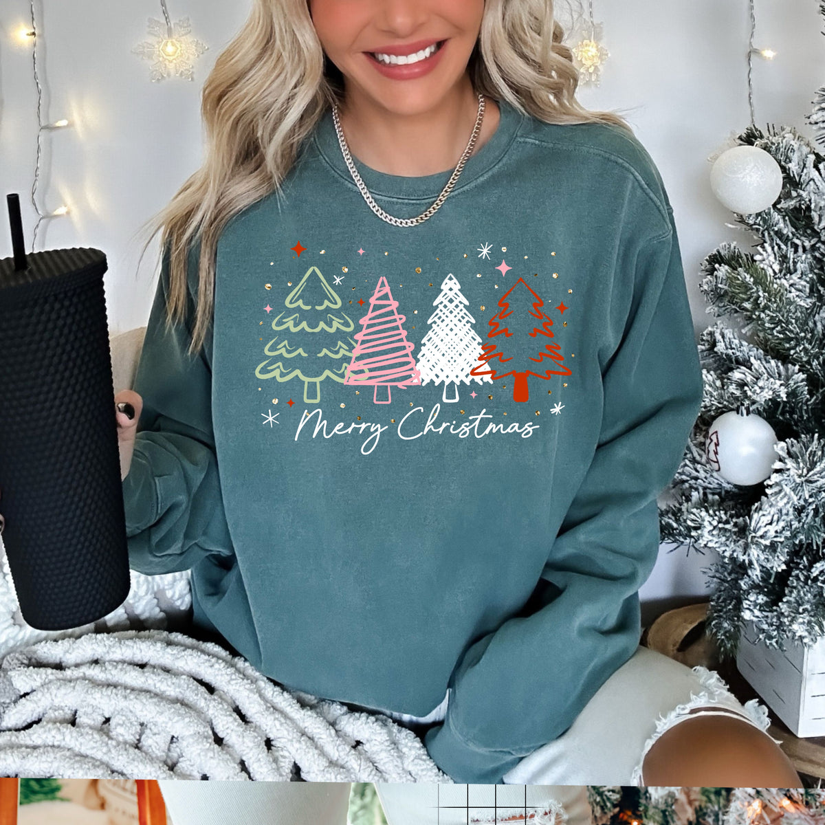 Merry Christmas Trees PNG