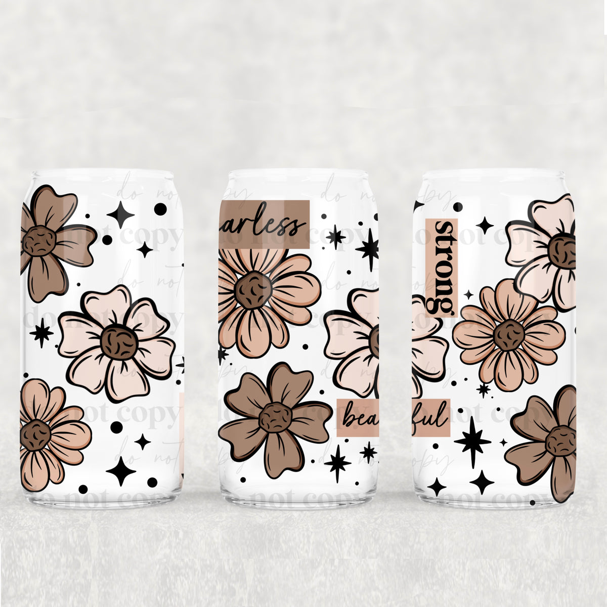 Positive Florals 16oz Glass Wrap