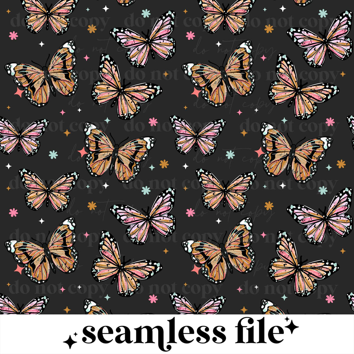 Butterfly Black Seamless