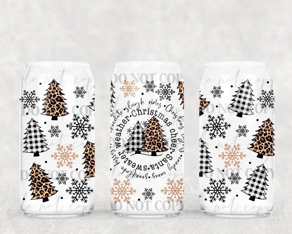 Christmas things 16oz Glass Wrap PNG