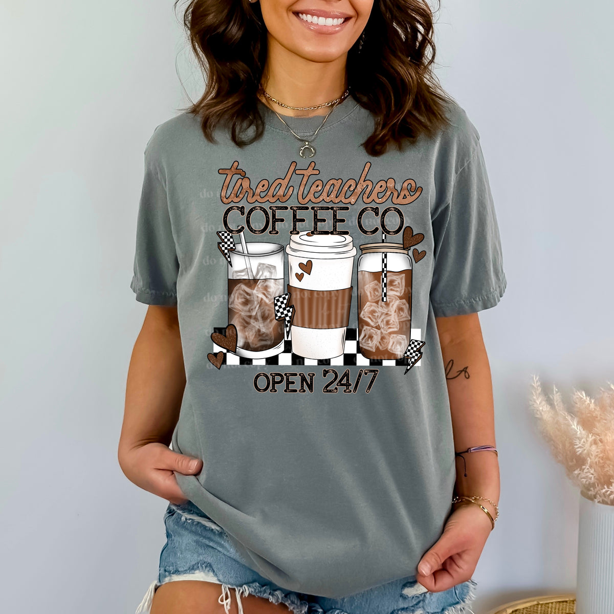 Tired teachers coffee co PNG