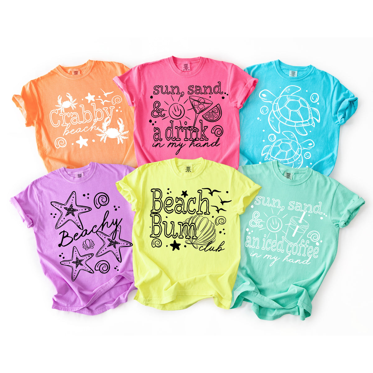 Summer Single Color Bundle (6 PNGs) PNG