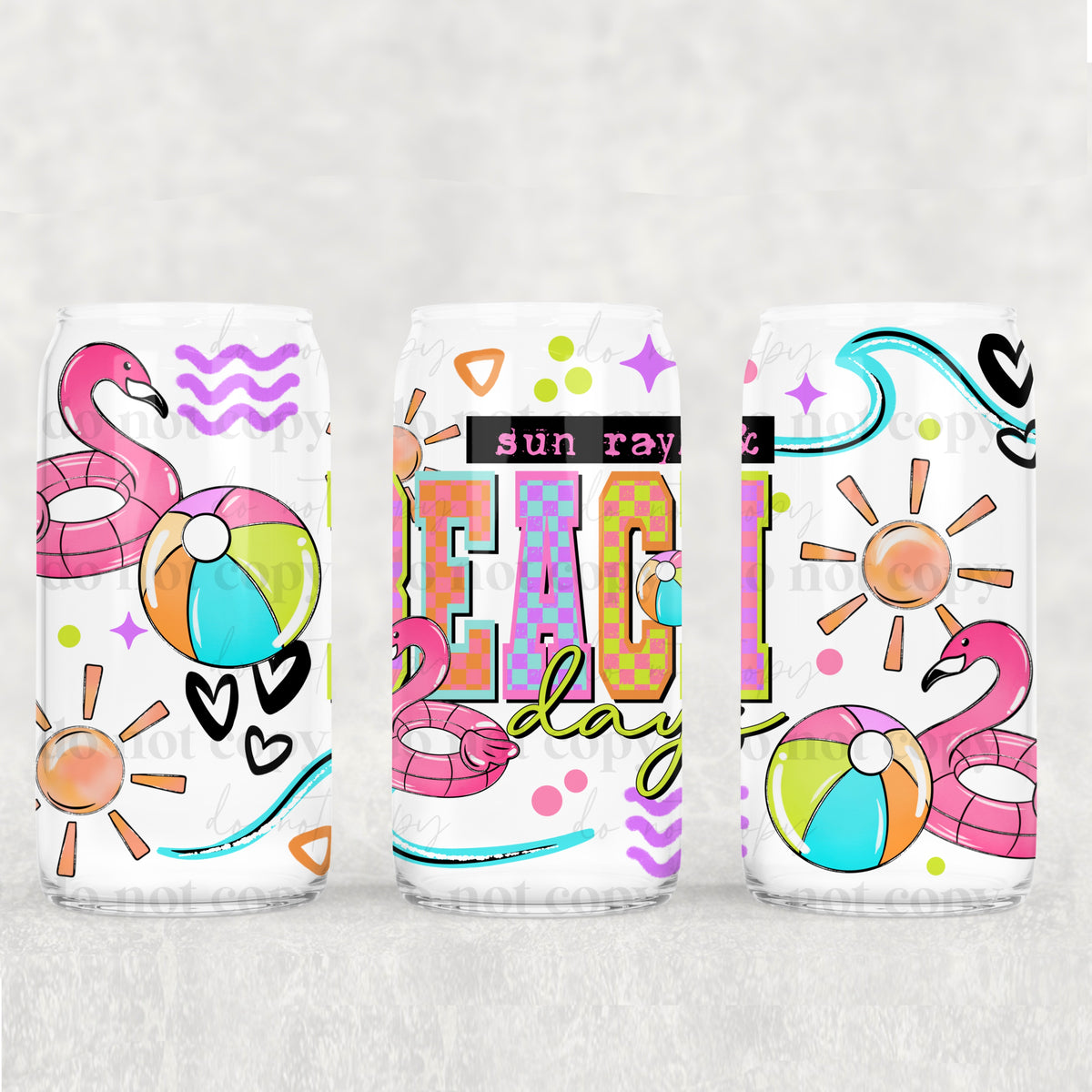 Beach Days 16 Oz Glass Wrap