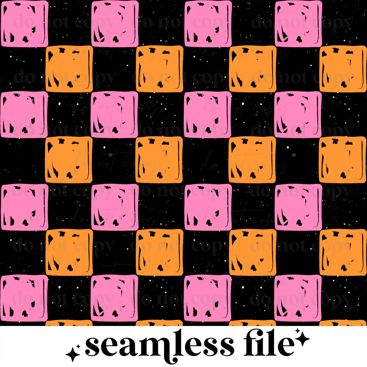 Pink and Orange Checker Seamless