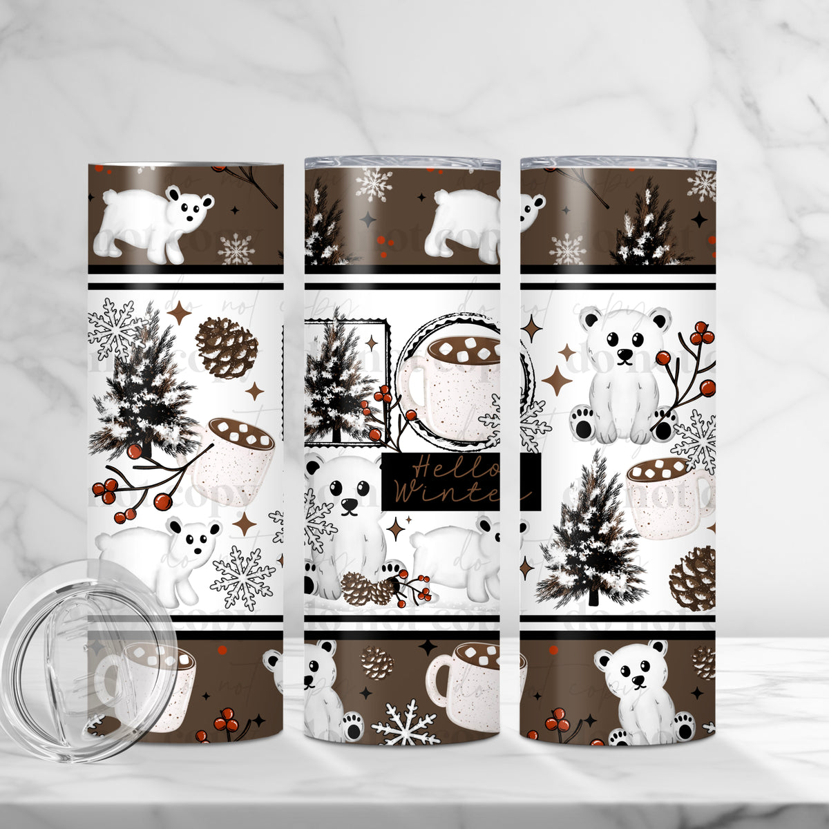 Hello Winter 20 oz Tumbler Wrap