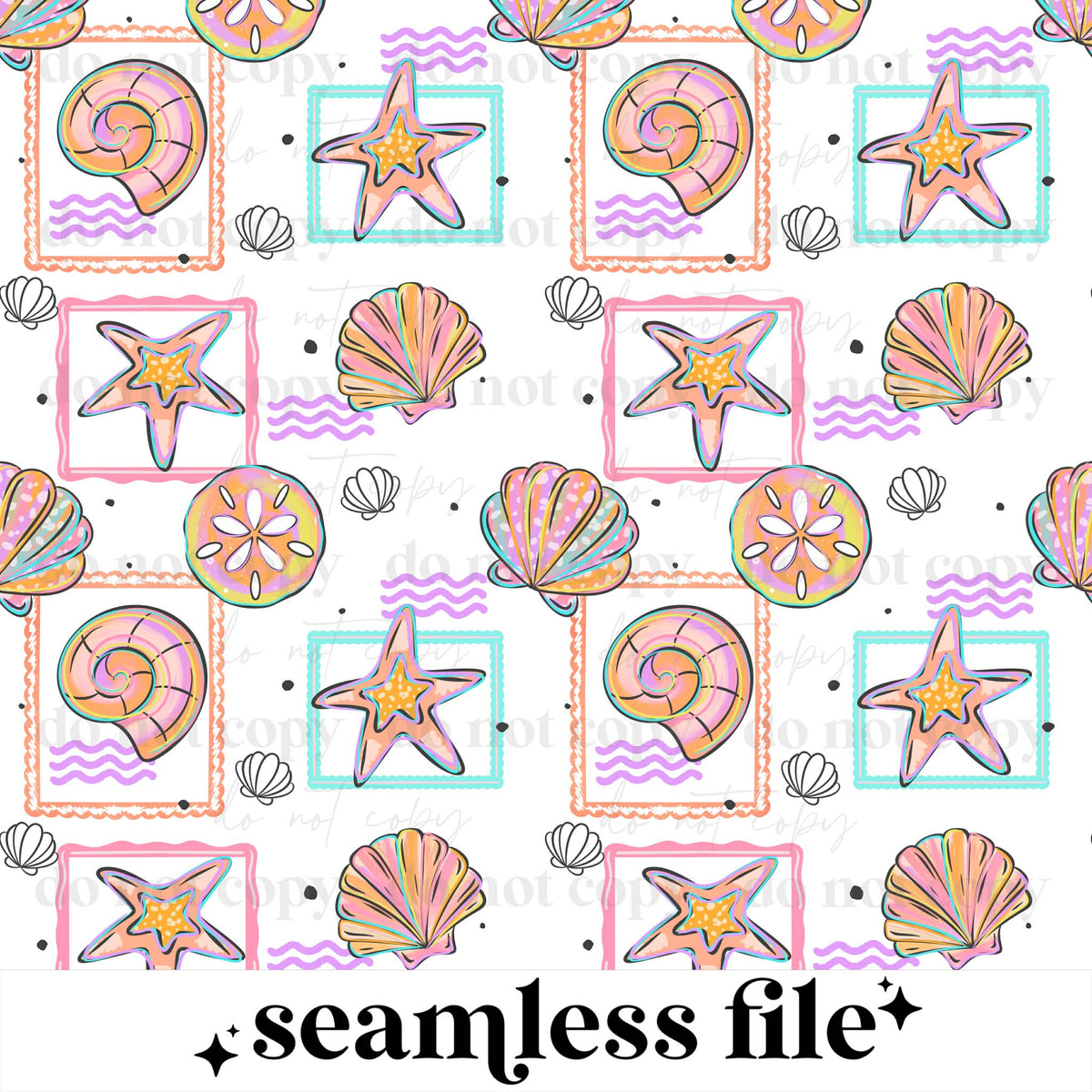 Colorful Shell Frame Seamless
