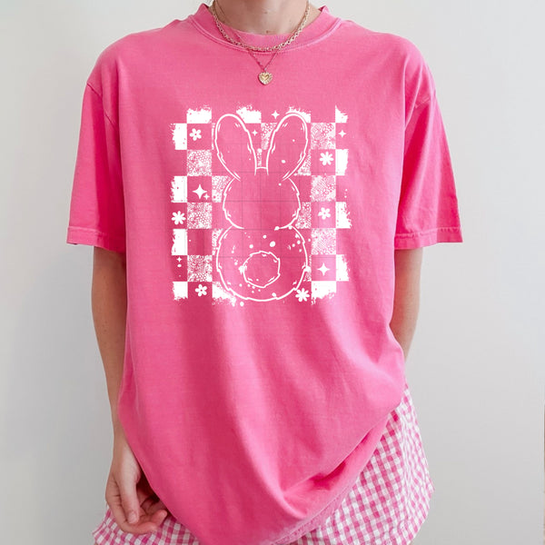 Distressed Bunny back single color PNG