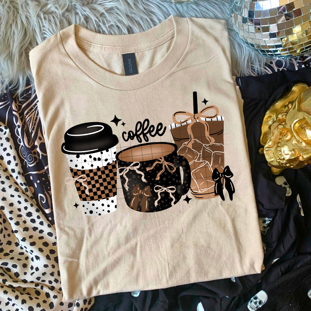Neutral Coffee Bows PNG