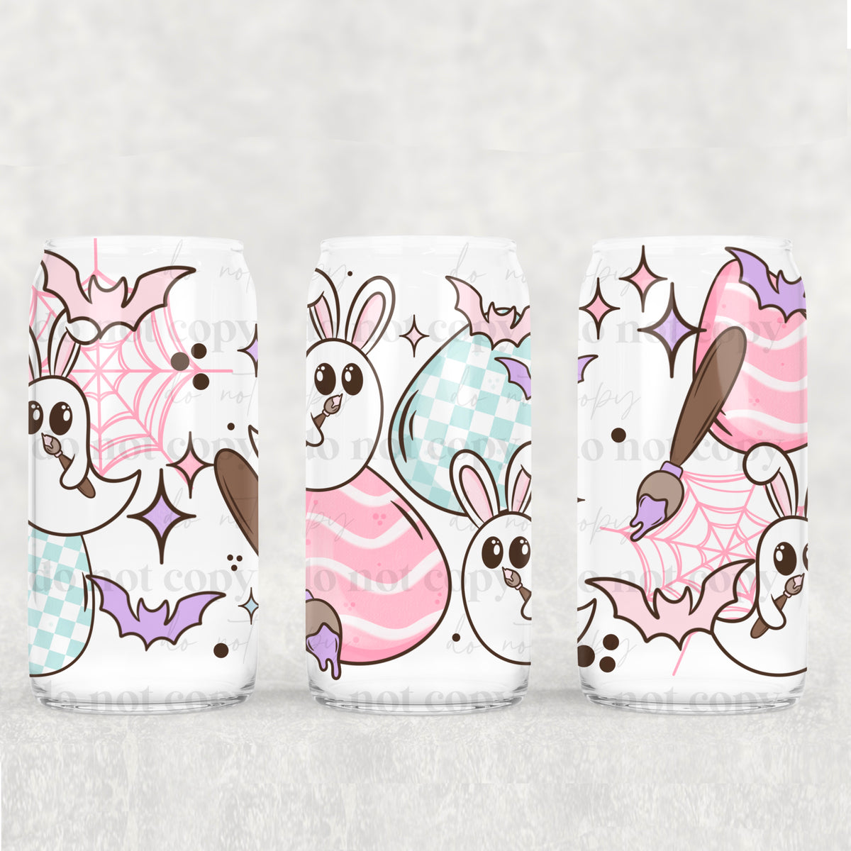 Bunny Ghosties Paint 16oz Glass Wrap