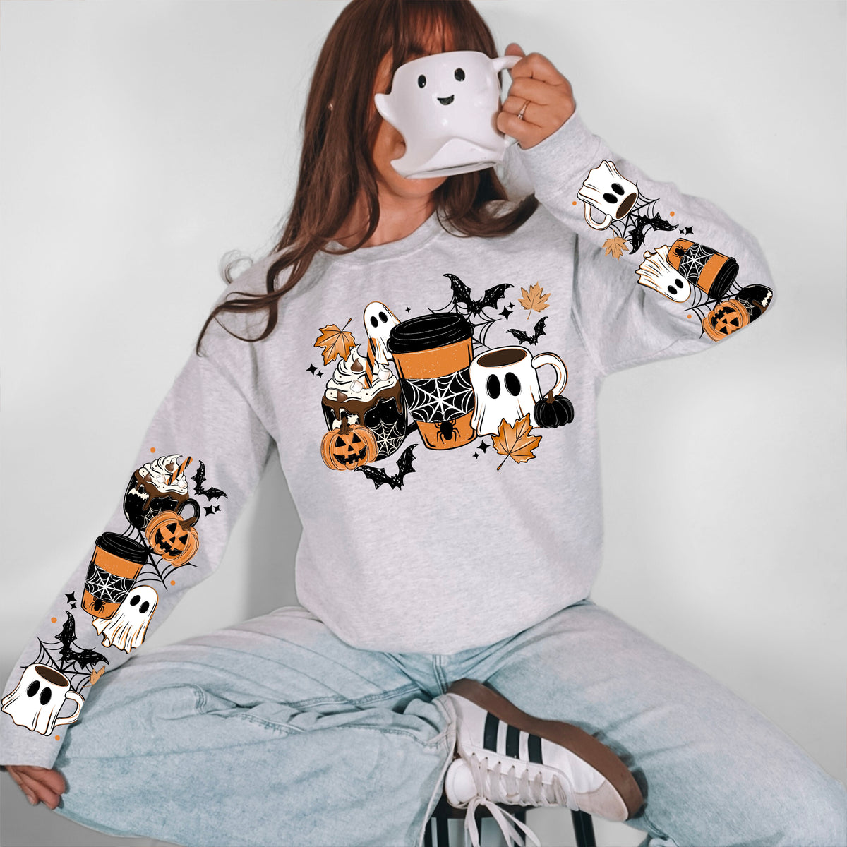 Halloween Coffee w/ Sleeves PNG