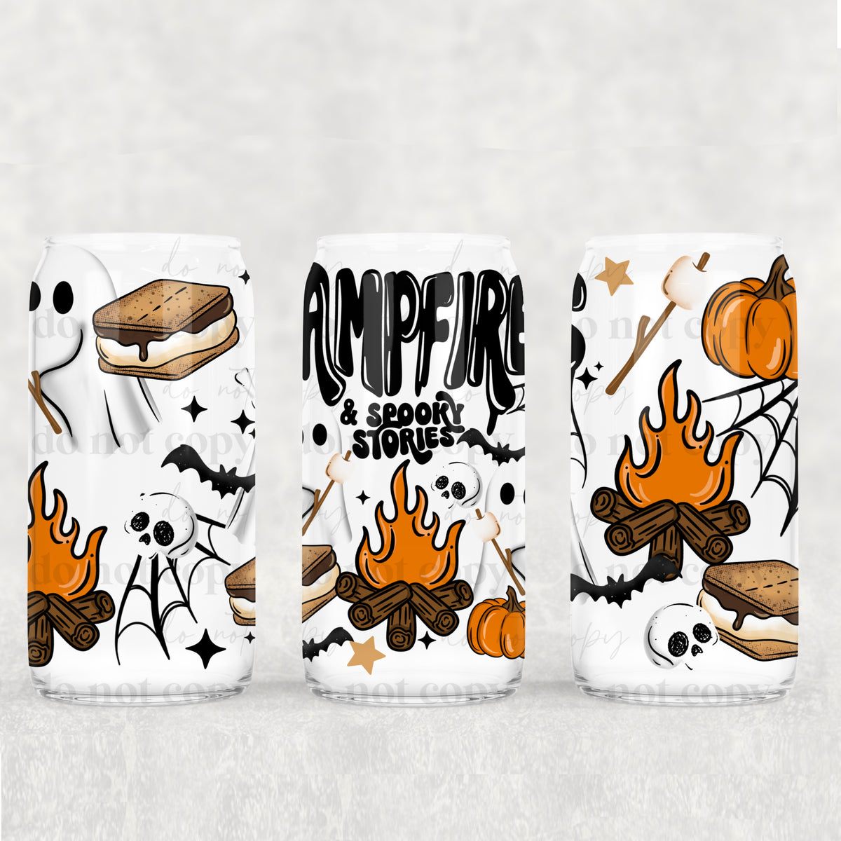 Campfires Spooky Stories 16 Oz Glass Wrap