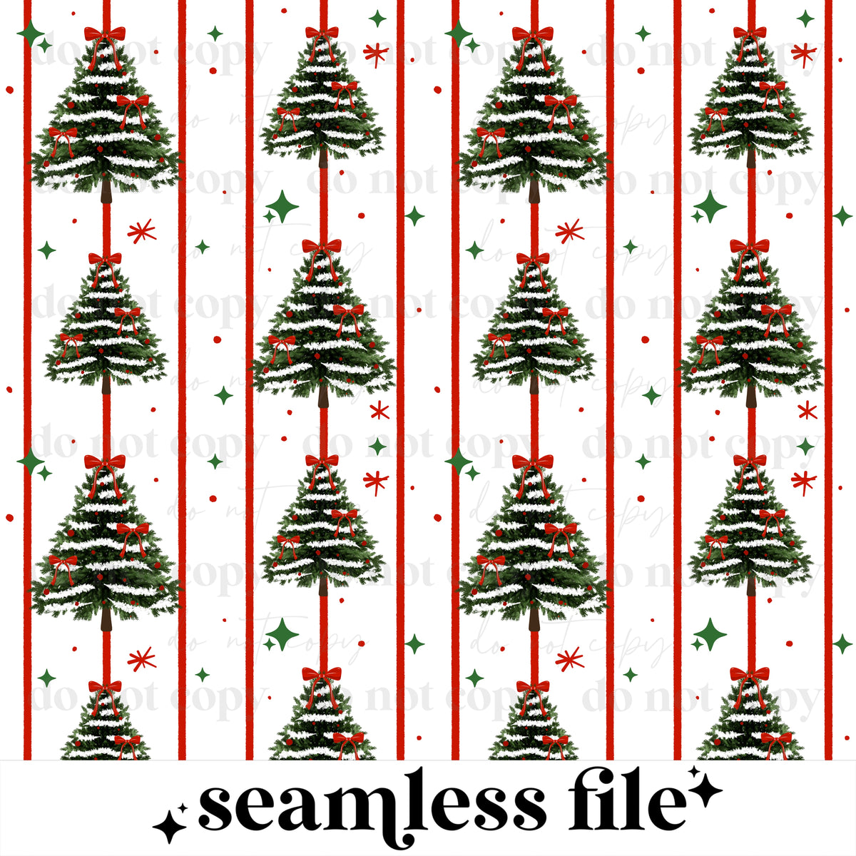 Merry Christmas Bow Tree Seamless