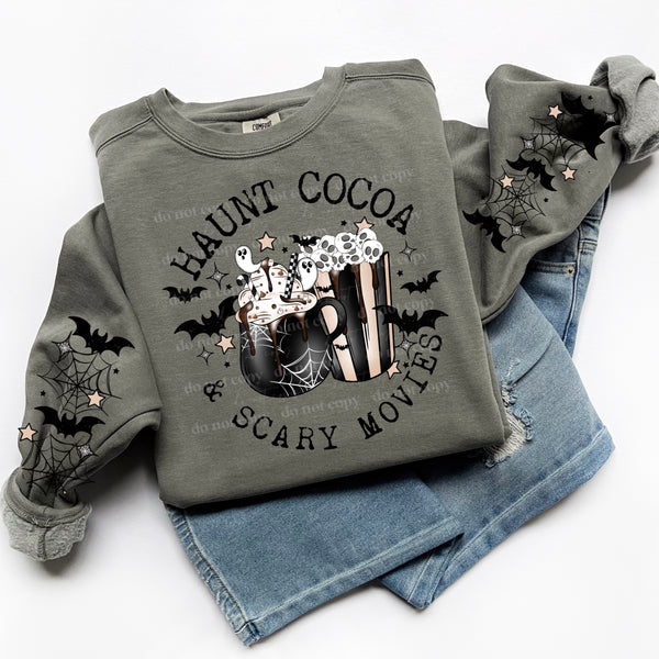 Haunt cocoa scary movies sleeve, png, pocket set