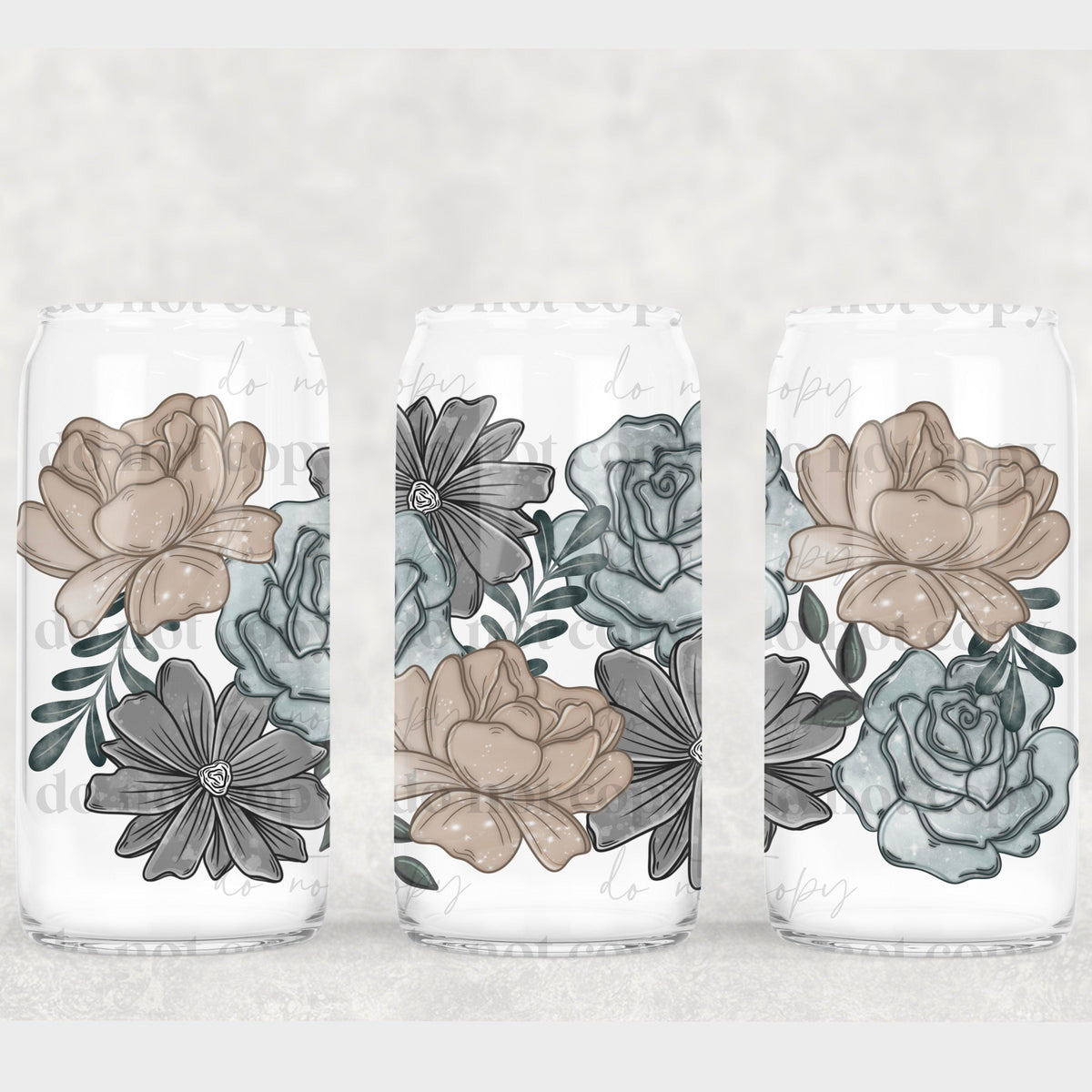 Floral 16oz Glass Wrap