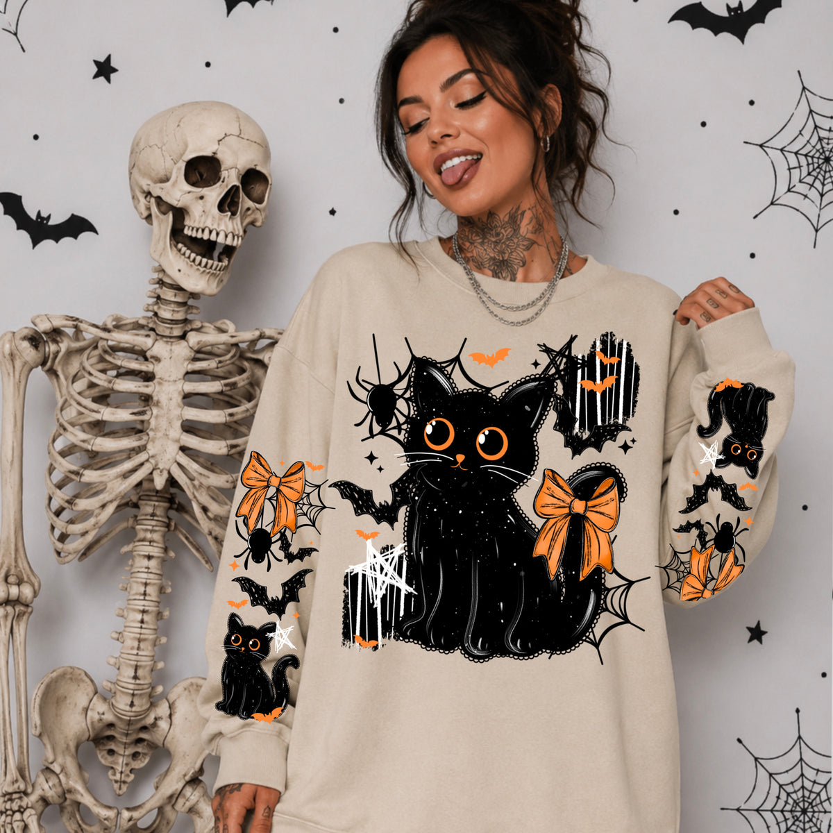 Black Cat w/ Sleeves PNG