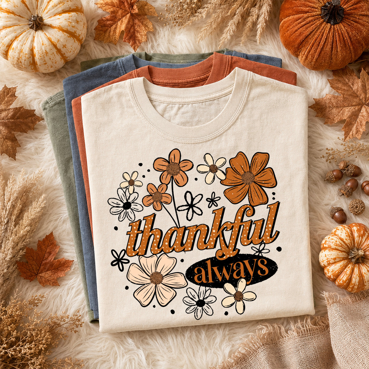 Thankful Always florals PNG