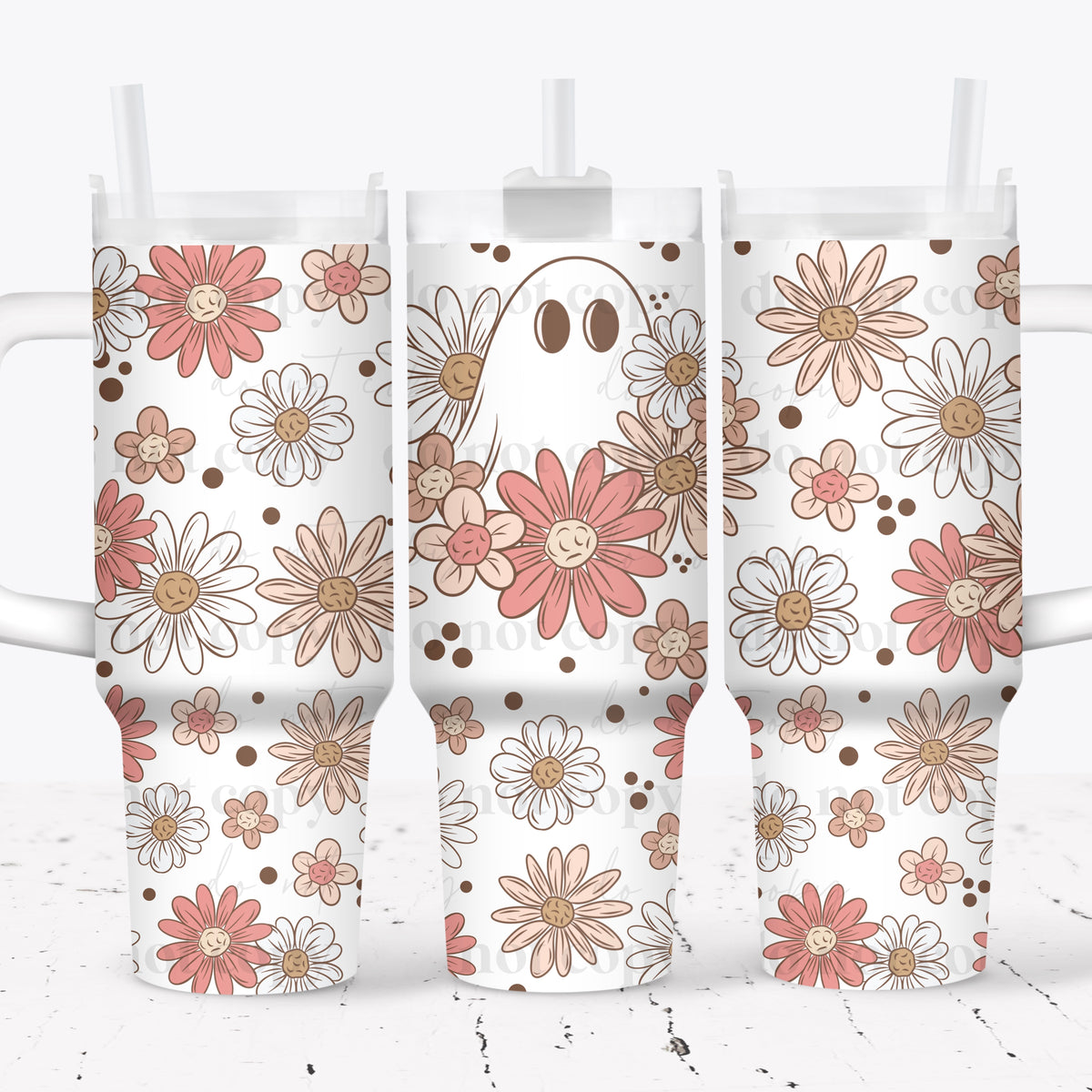 Spring Ghostie 40oz Tumbler Wrap