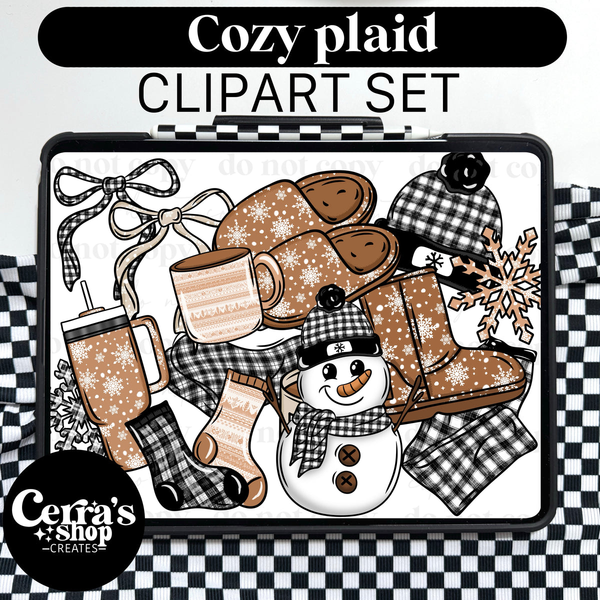 Plaid Winter Clipart set