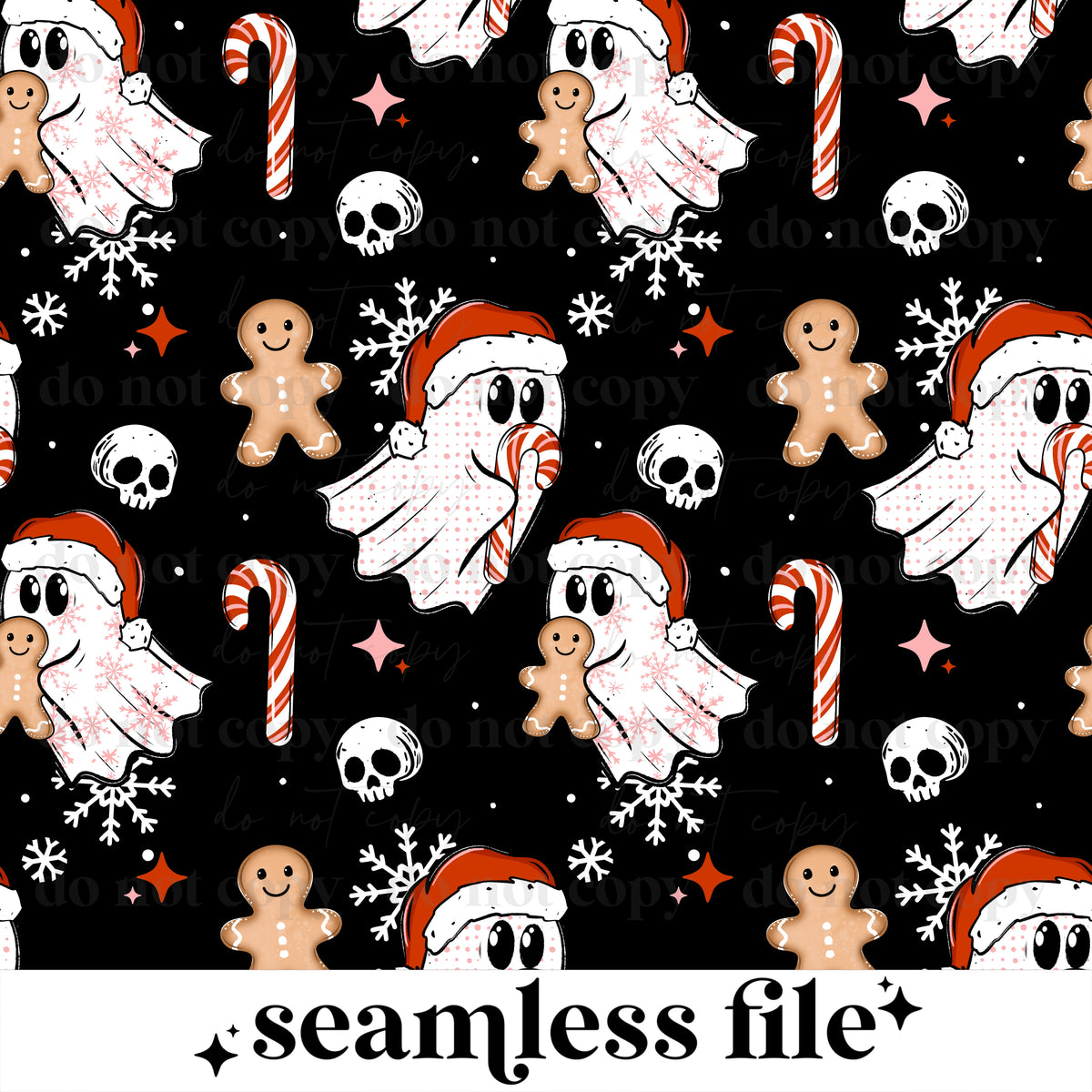 Ghosties with gingerbread Seamless