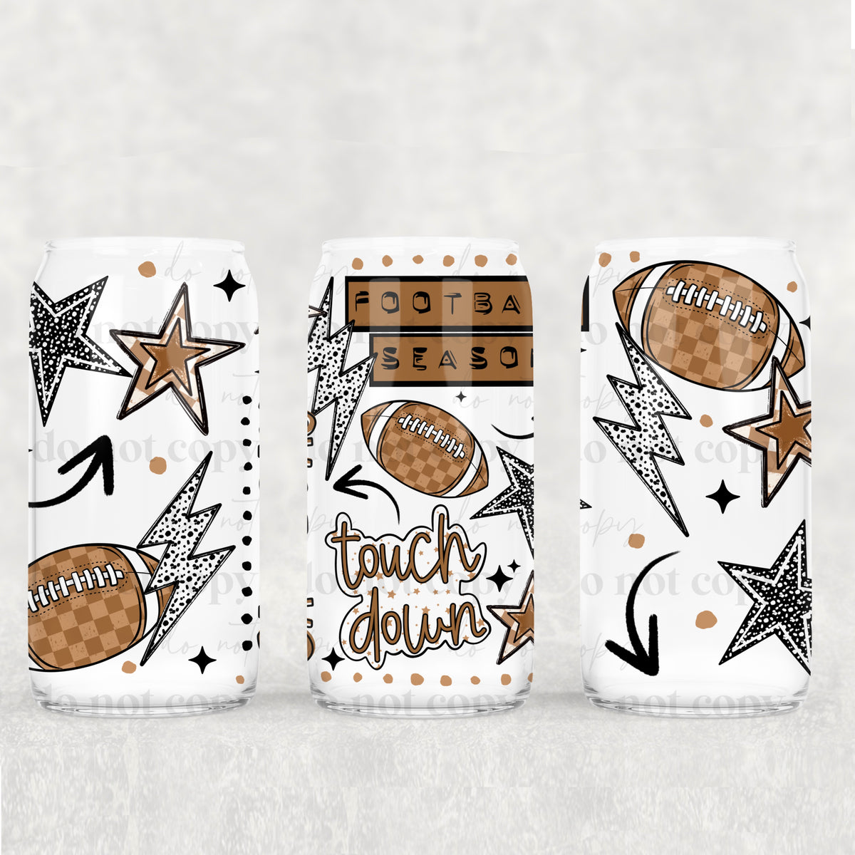 Football collage 16oz Glass Wrap