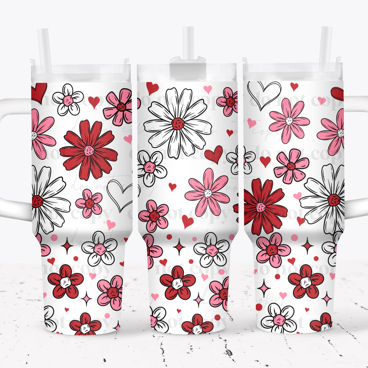 Valentines florals 40oz Tumbler Wrap