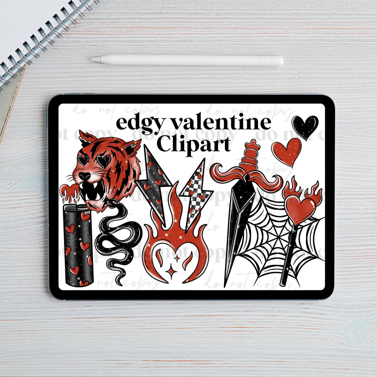 Edgy valentine Clipart set