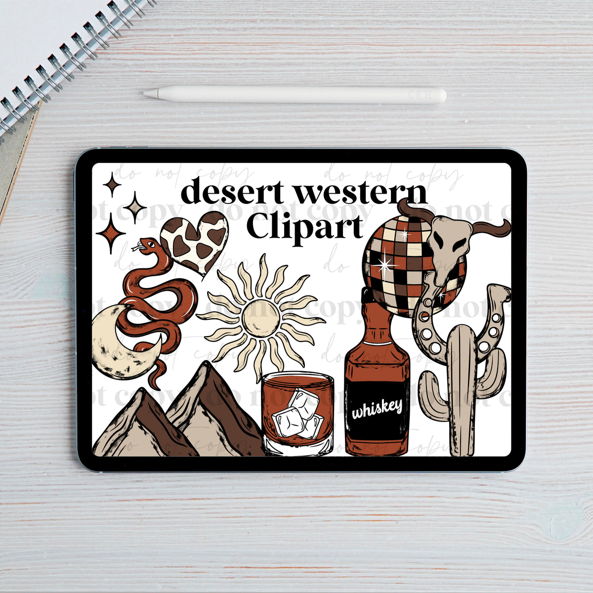 Desert western Clipart set