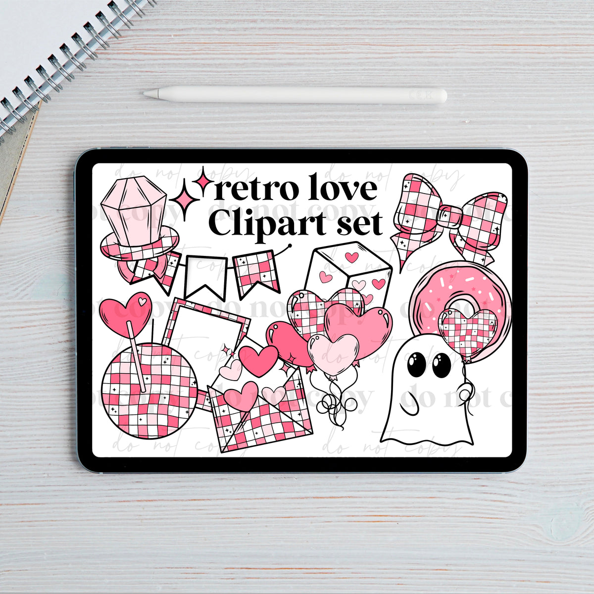 Retro valentines day clipart