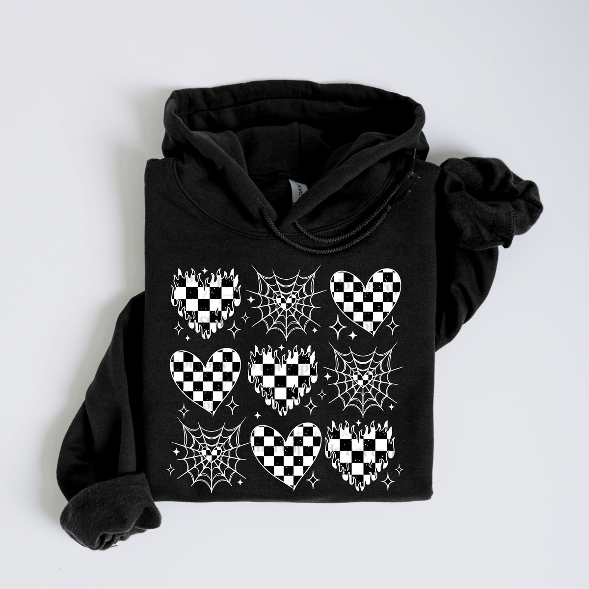 White and black hearts grid (2 variants)