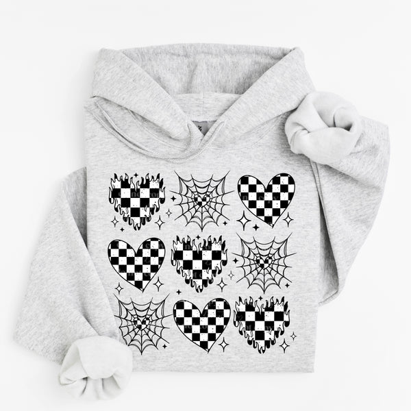 White and black hearts grid (2 variants)