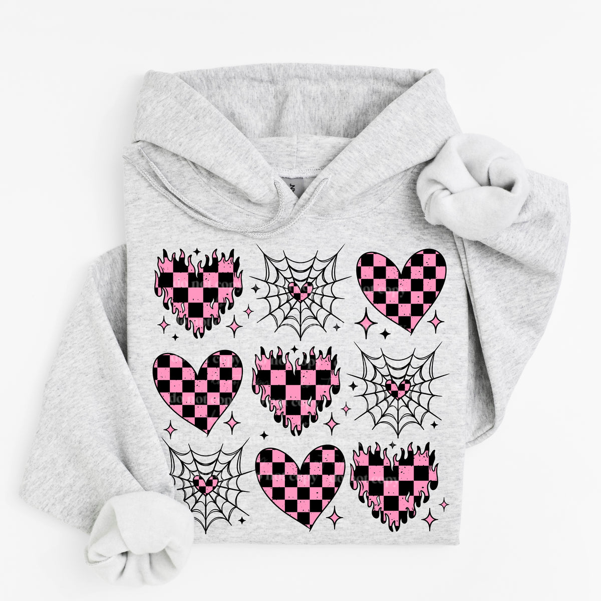 Pink hearts grid (2 variants)