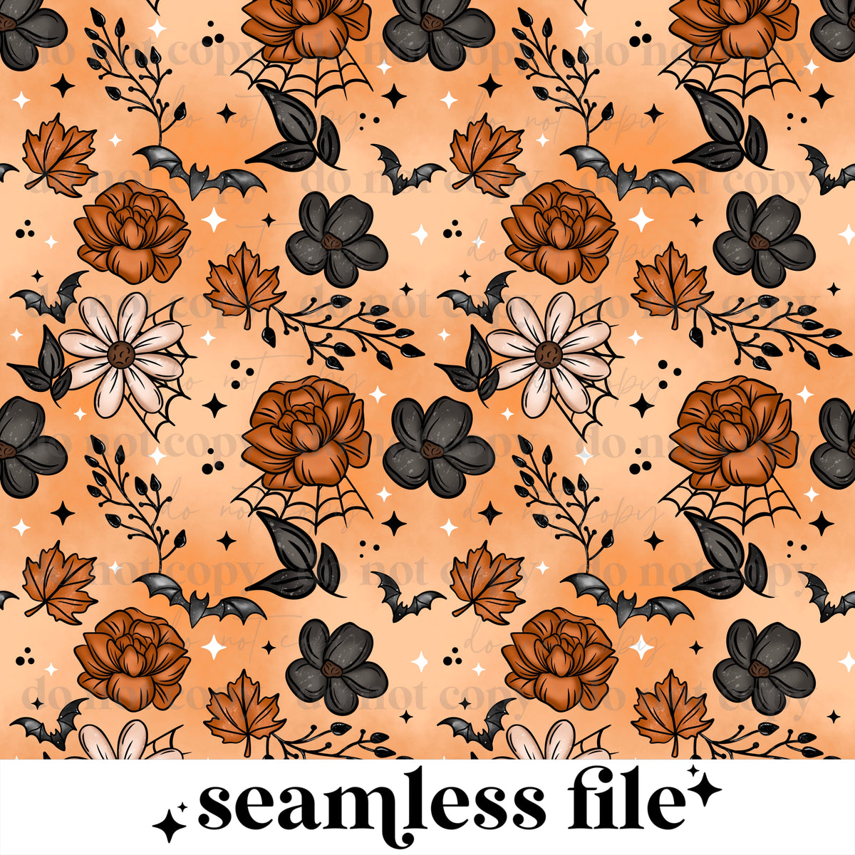 Fall Bat Florals Seamless