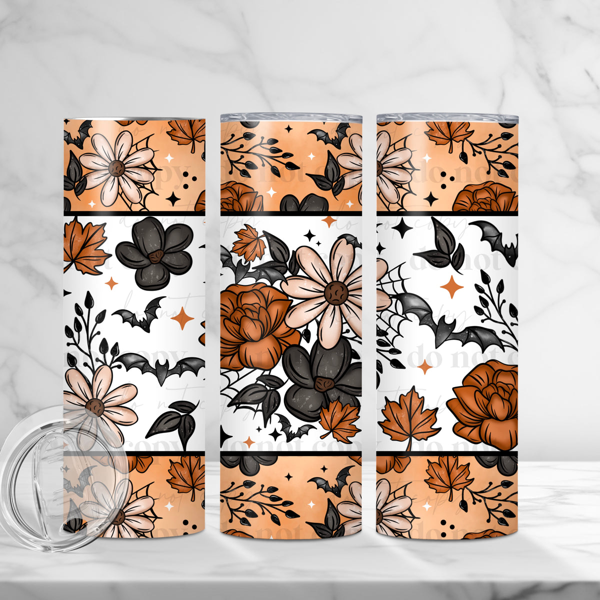Fall Bat Florals 20oz Tumbler Wrap