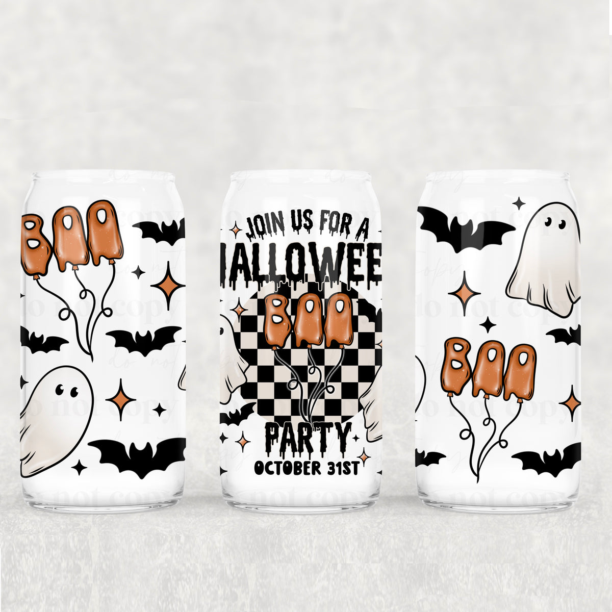 Halloween party 16oz Glass Wrap