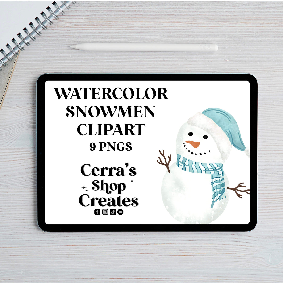 Watercolor Snowmen Clipart
