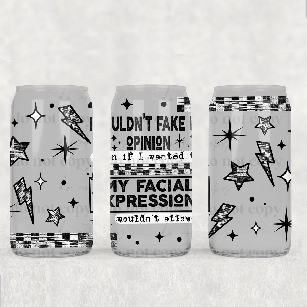 Facial Expressions 16oz Glass Wrap