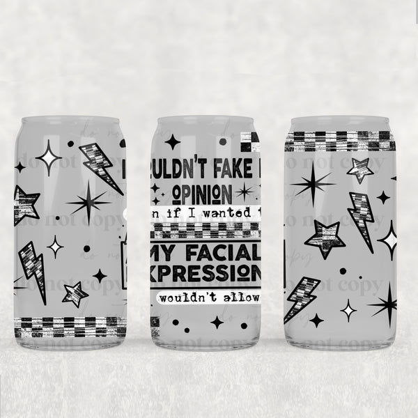 Facial Expressions 16oz Glass Wrap