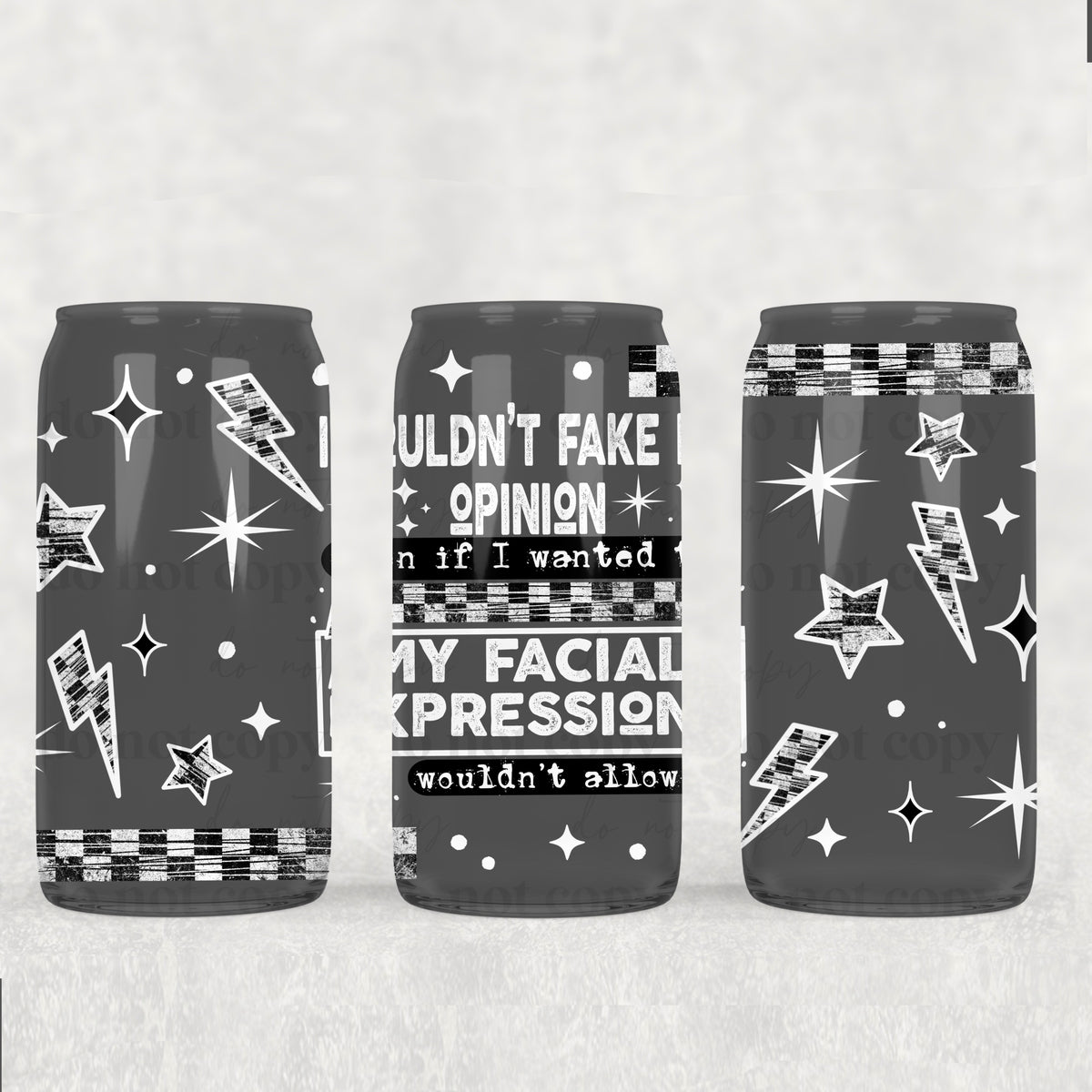 Facial Expressions 16oz Glass Wrap