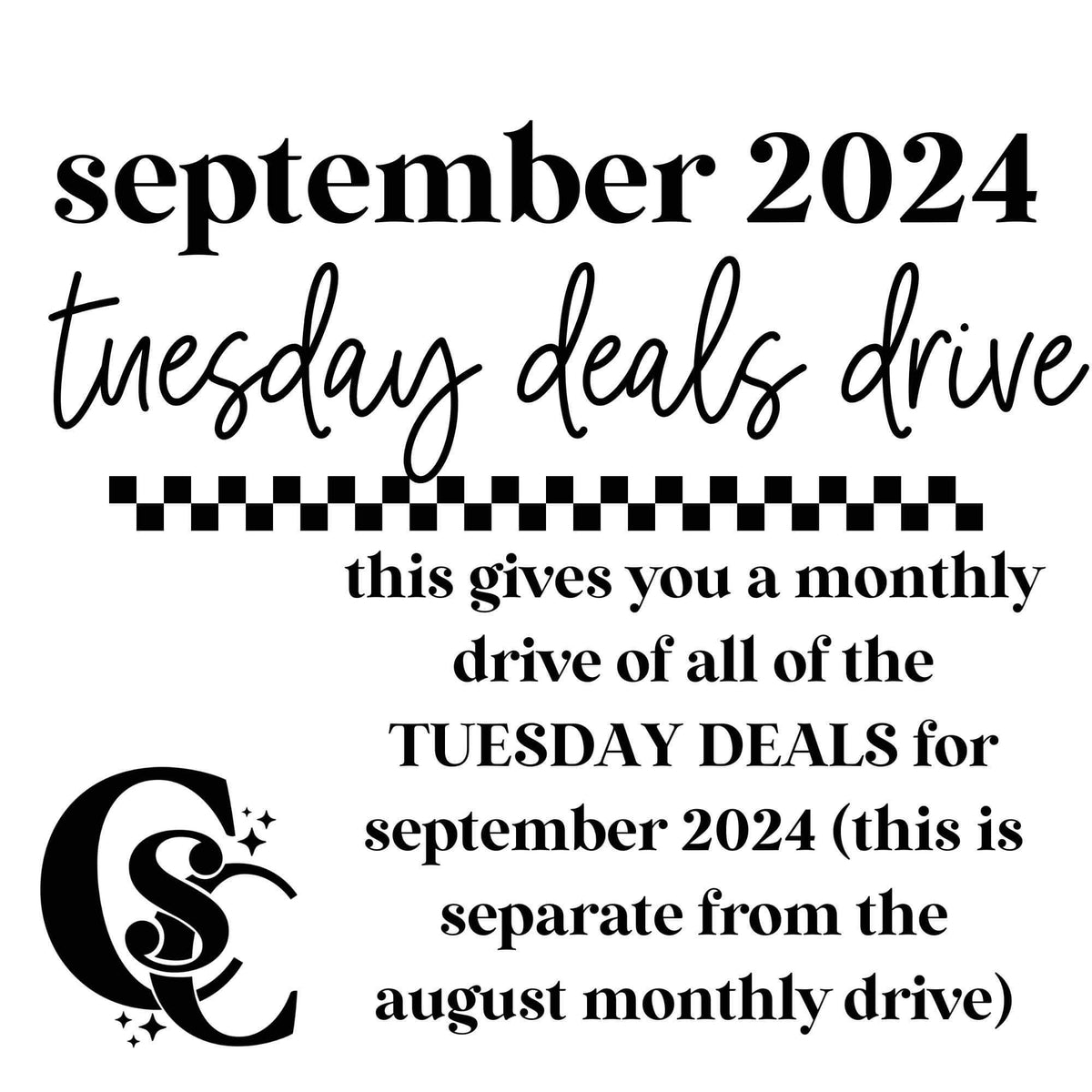 SEPTEMBER TUESDAY DEALS DRIVE ONLY, MAKE SURE YOU’RE CHOOSING THE CORRECT DRIVE (includes all Tuesday deals for september 2024)