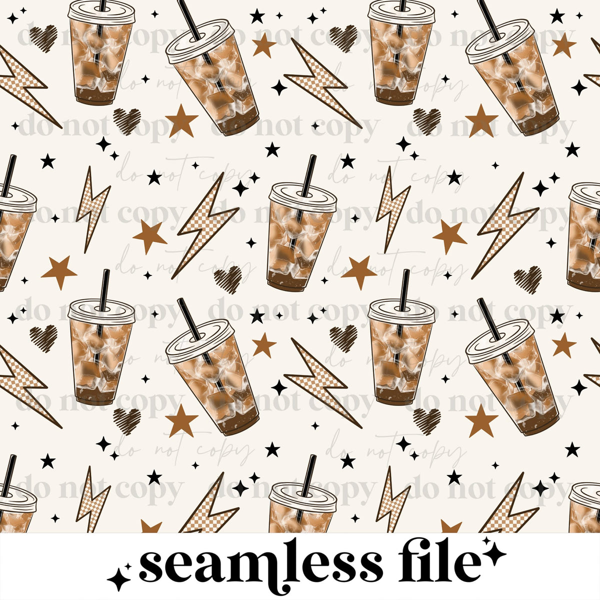 Tan Iced Coffee Seamless