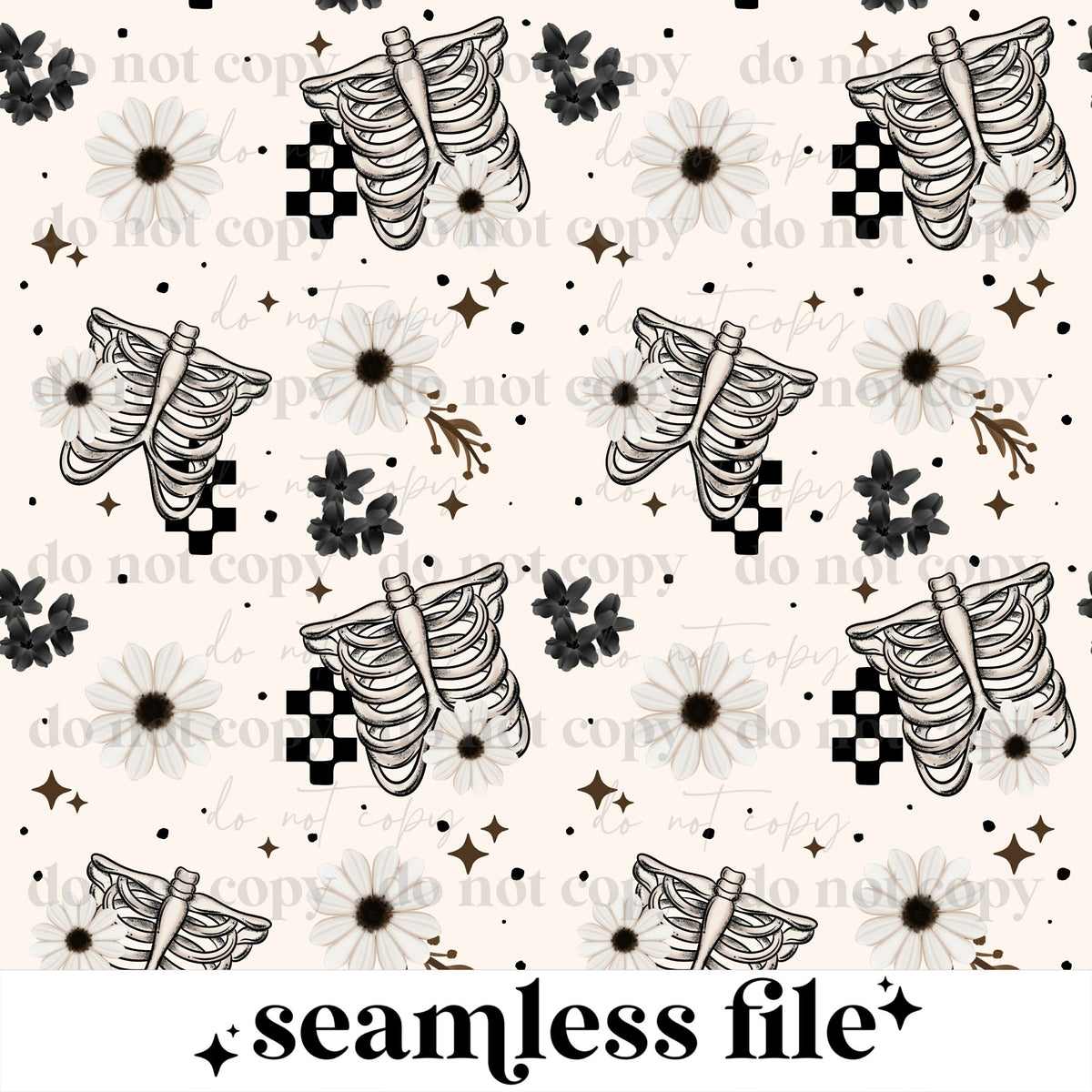 Floral Ribcage Seamless