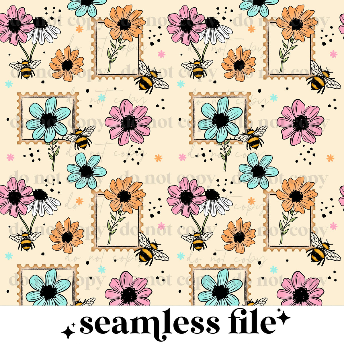 Floral Stamp Seamless