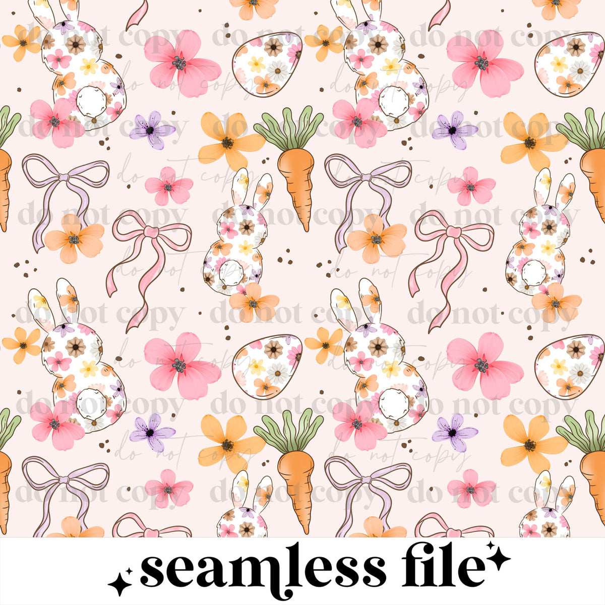 Pink Floral Easter Seamless