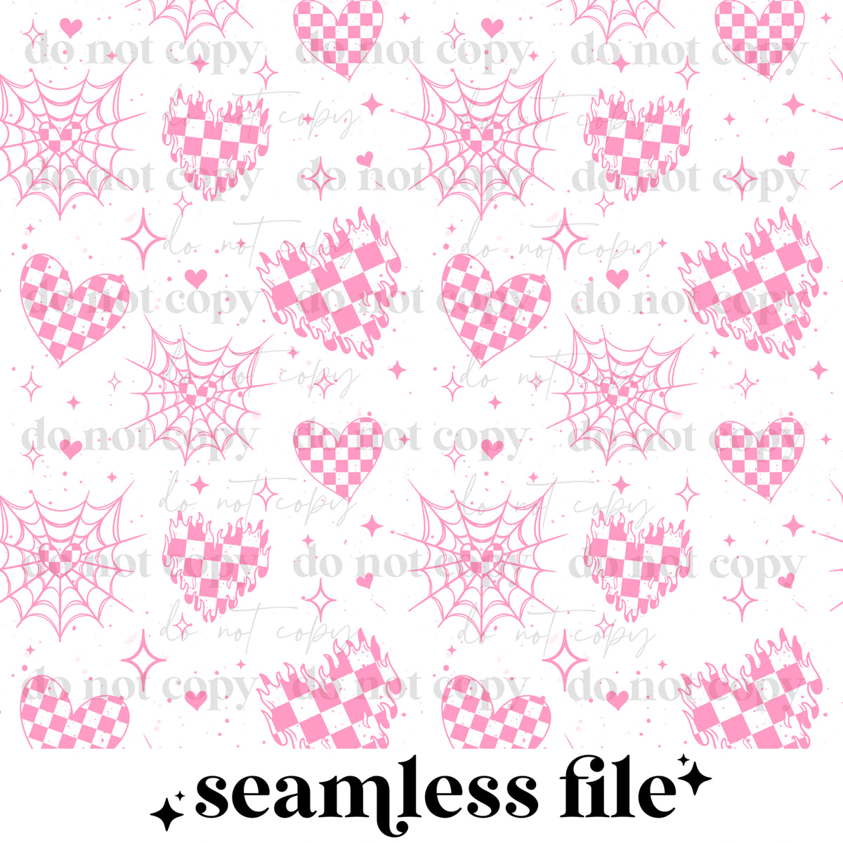 Pink on white hearts Seamless