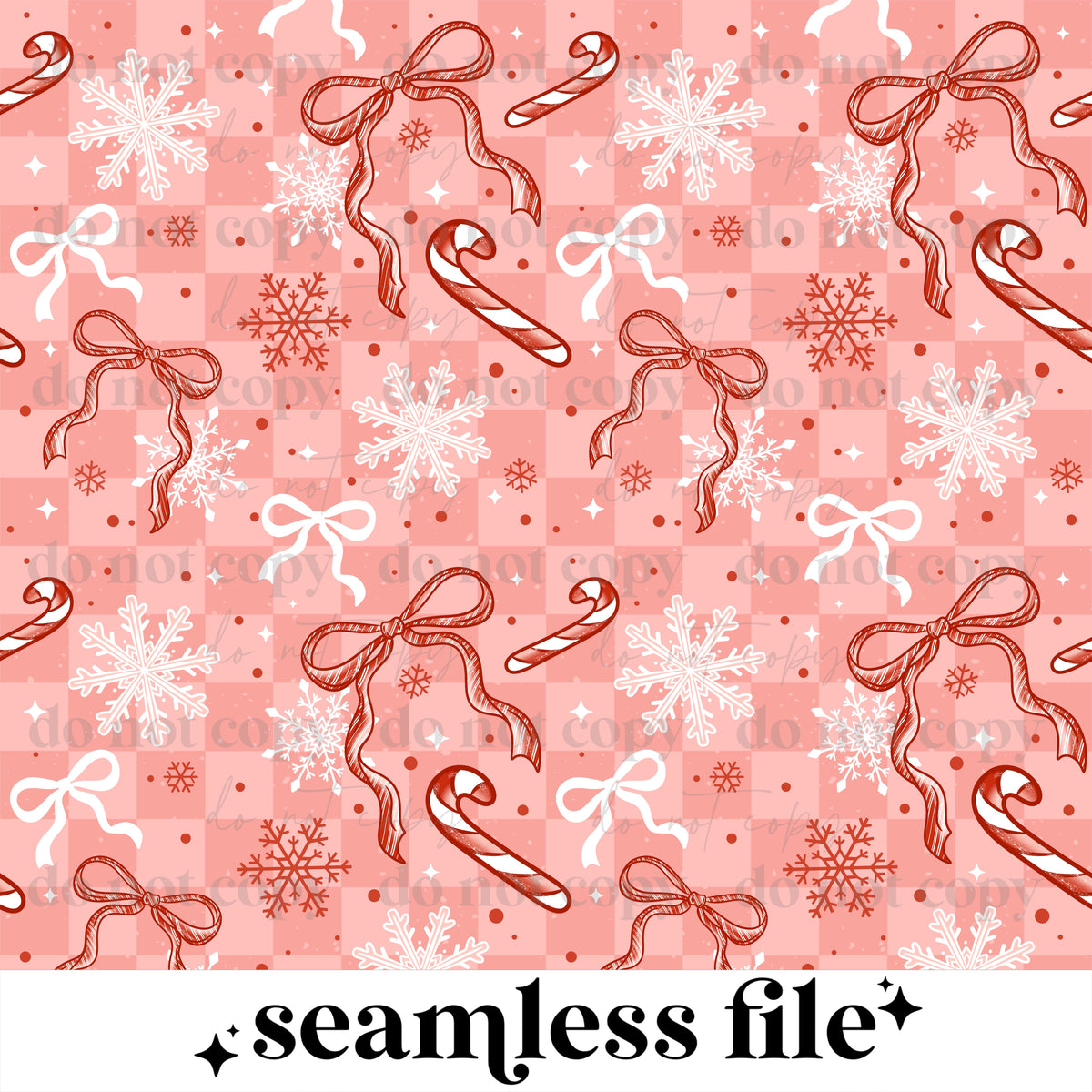 Candy Cane Bow Seamless
