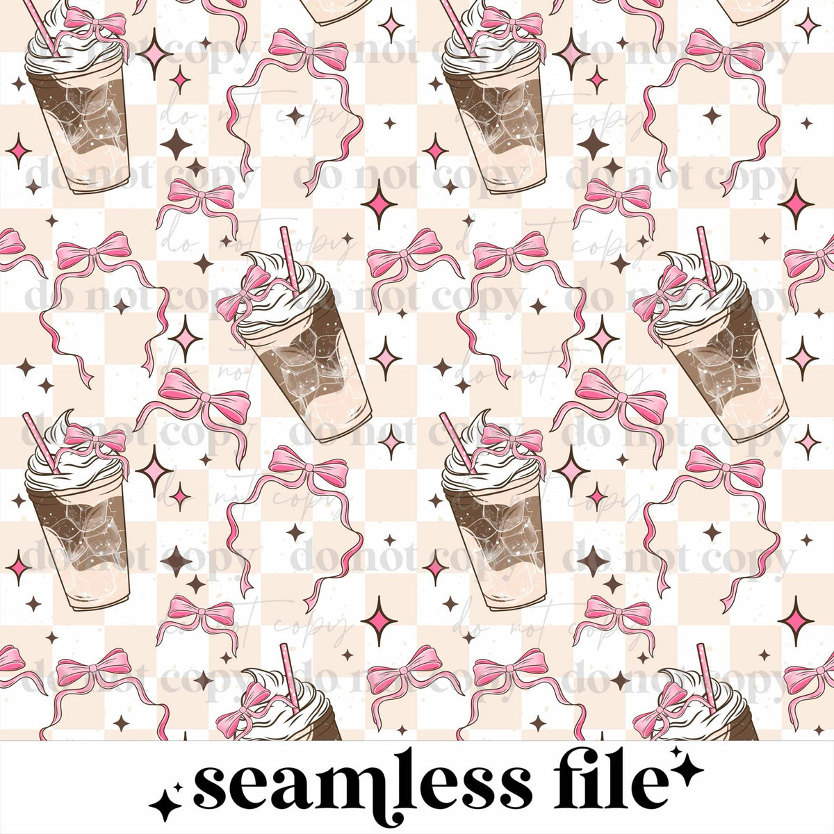 Pink Coffee Bows Seamless